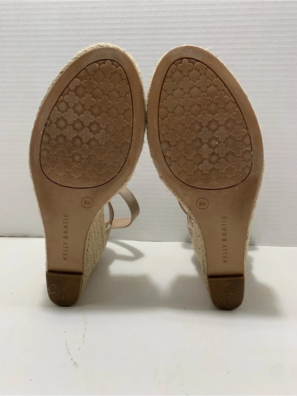 Kelly & Katie Taupe Ankle-Strap Espadrille Wedges